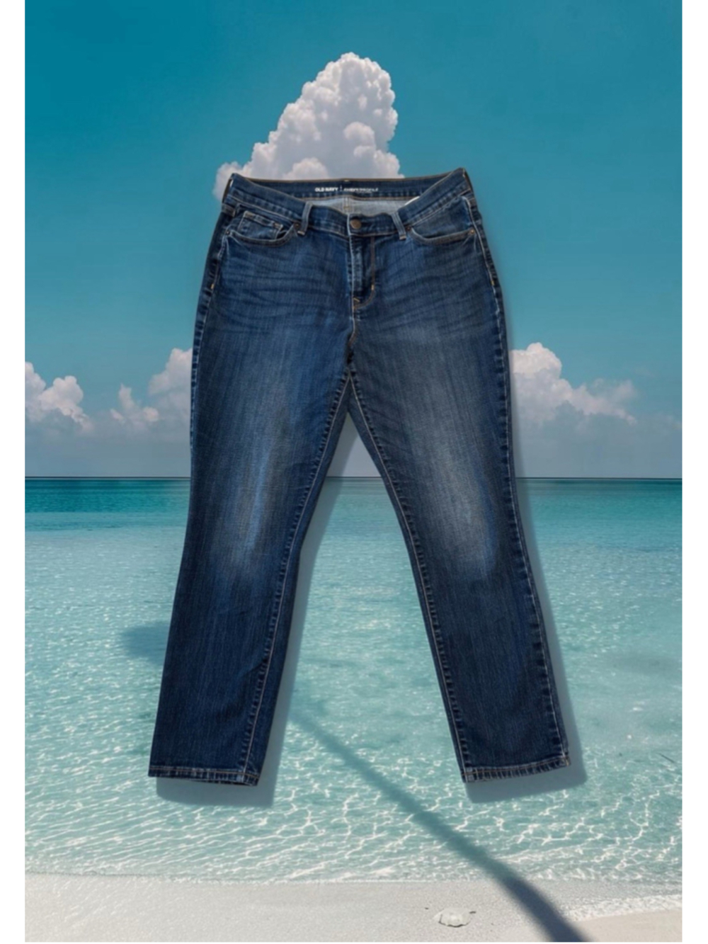 Old Navy Curvy Profile Jeans Womens 10 SHORT 26.5” Inseam Mid-Rise Distressed